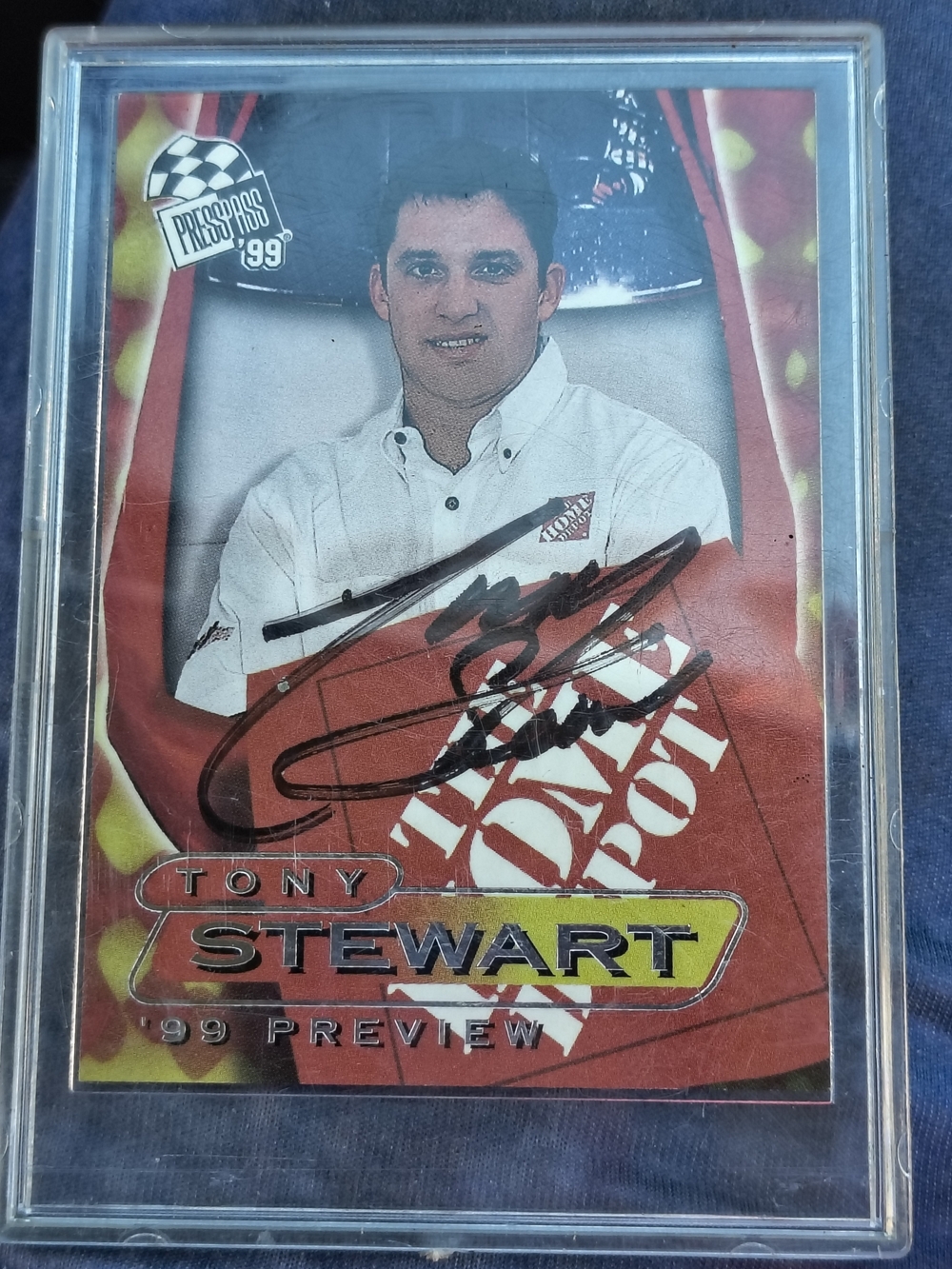 Nascar Tony Stewart Autograph Card - Red, White